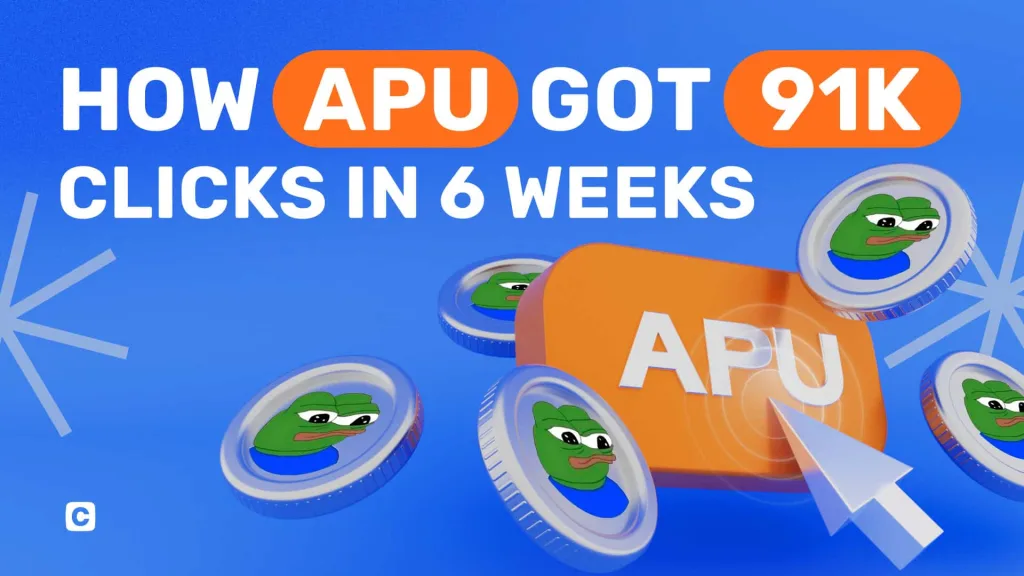 APU Memecoin programmatic advertising case study — 91K clicks, 18.4M impressions.
