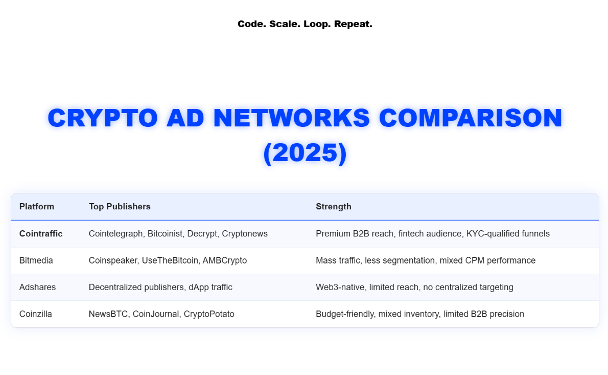 Crypto ad networks
