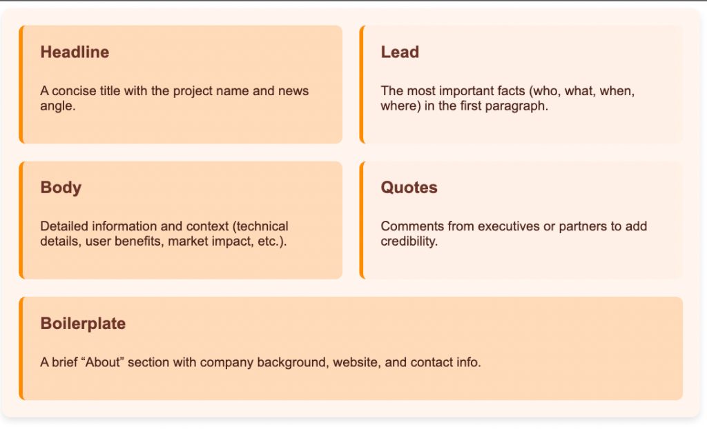general press release structure